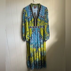 Bhanuni by Jyoti Anthropologie Patterned Maxi Dress Sz 6 NWT